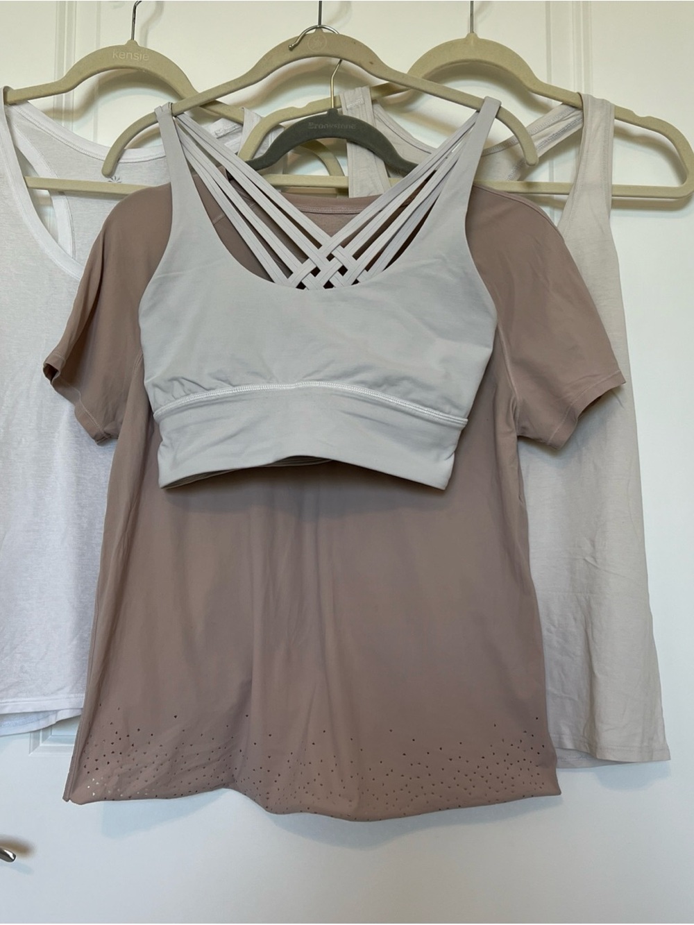 Lululemon lot of 2 tops & 1 Strappy Sports Bra & athleta tank Women sz.10 & XL